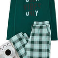 Man Green Regular Fit Plaid Knitted 100% Cotton Pajama Set
