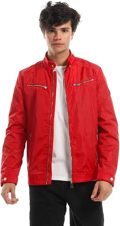 Men's Multiple Zippers Waterproof Band Collar Jacket