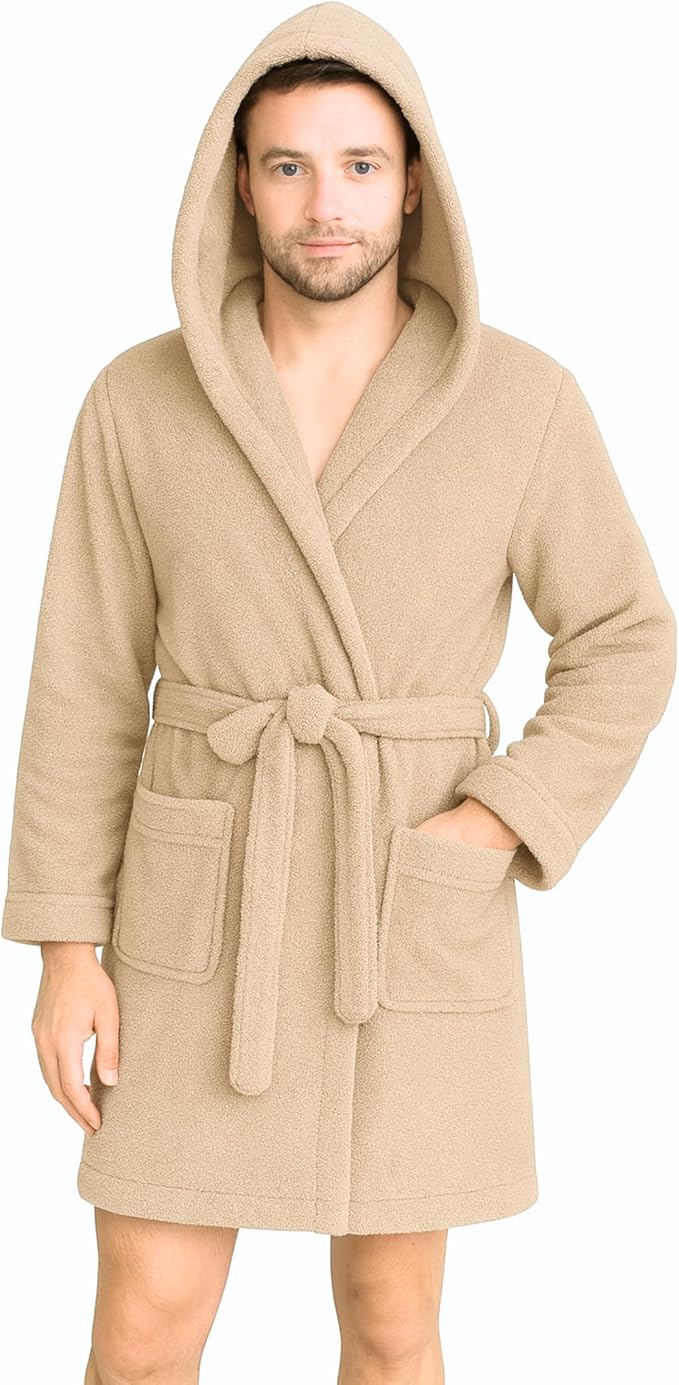 Hooded Fur Robe – Soft and Comfy Long Housecoat for Men