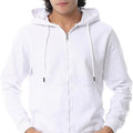 Men's Zipper Closure Hooded Fleeced Sweatshirt
