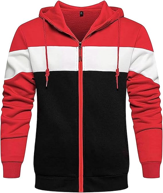 Men's Heathered Color Block Hoodie