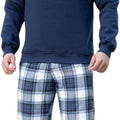 Men's Pajama Set: Plaid Pants and Melton Sweatshirt
