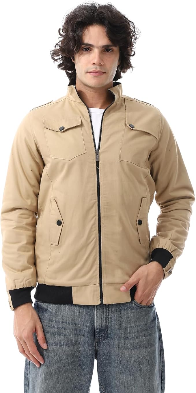 Men's Jabardine Lining Jacket With Zipper