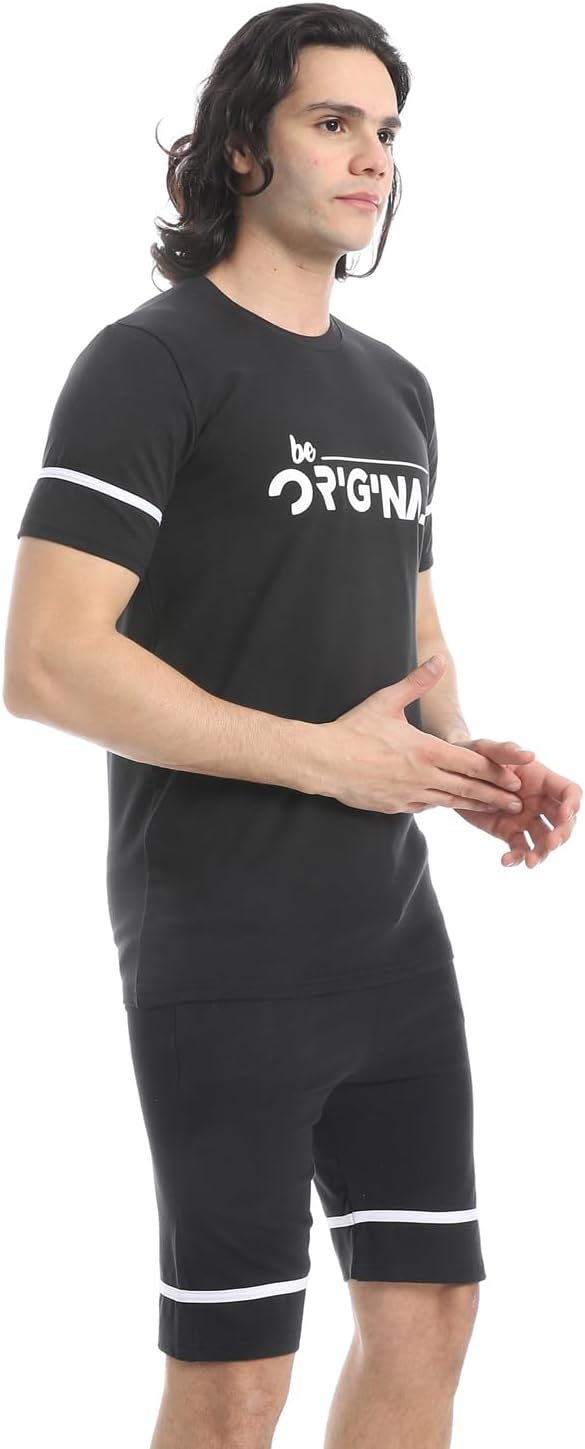 Men's 2-Piece Cotton Half-Sleeve Pajama With Short Set