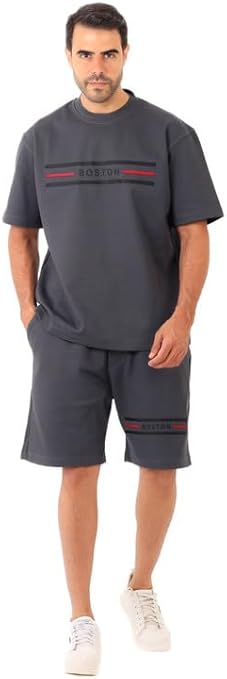 Men Printed Grey Cotton Pajama